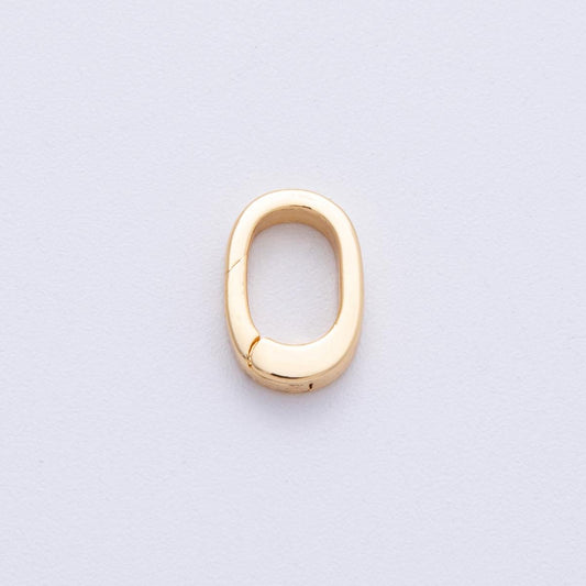 Mini 18k gold filled oval carabiner clasp Charm Holder, spring push gate for diy jewelry clasp finding necklace bracelet Z-1674