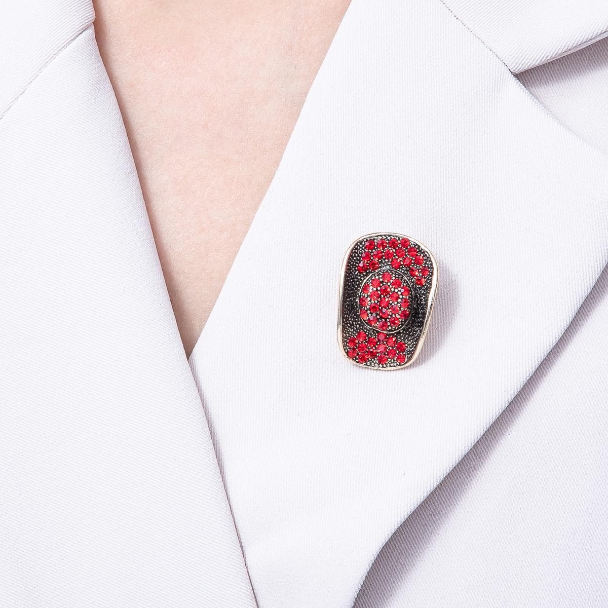 Red Cowboy Hat brooch Western Texas jewelry BH-082