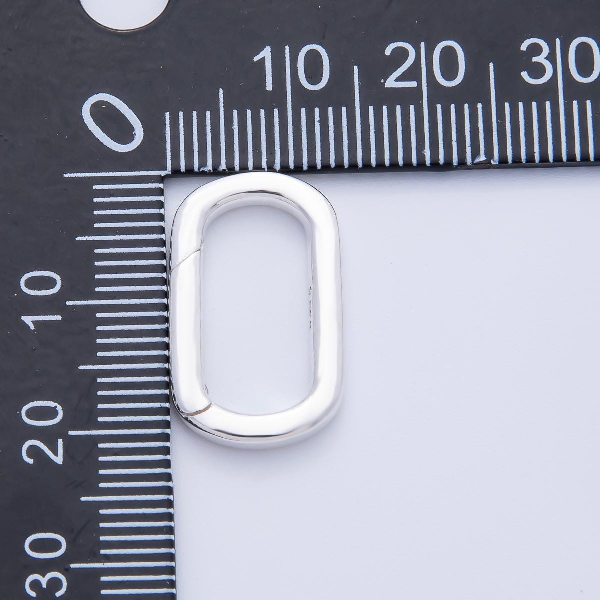 S925 Sterling Silver 21mm Push Gate Oblong Enhancer Oval Carabiner Clasp DIY Jewelry Making Supply Findings | SL-707