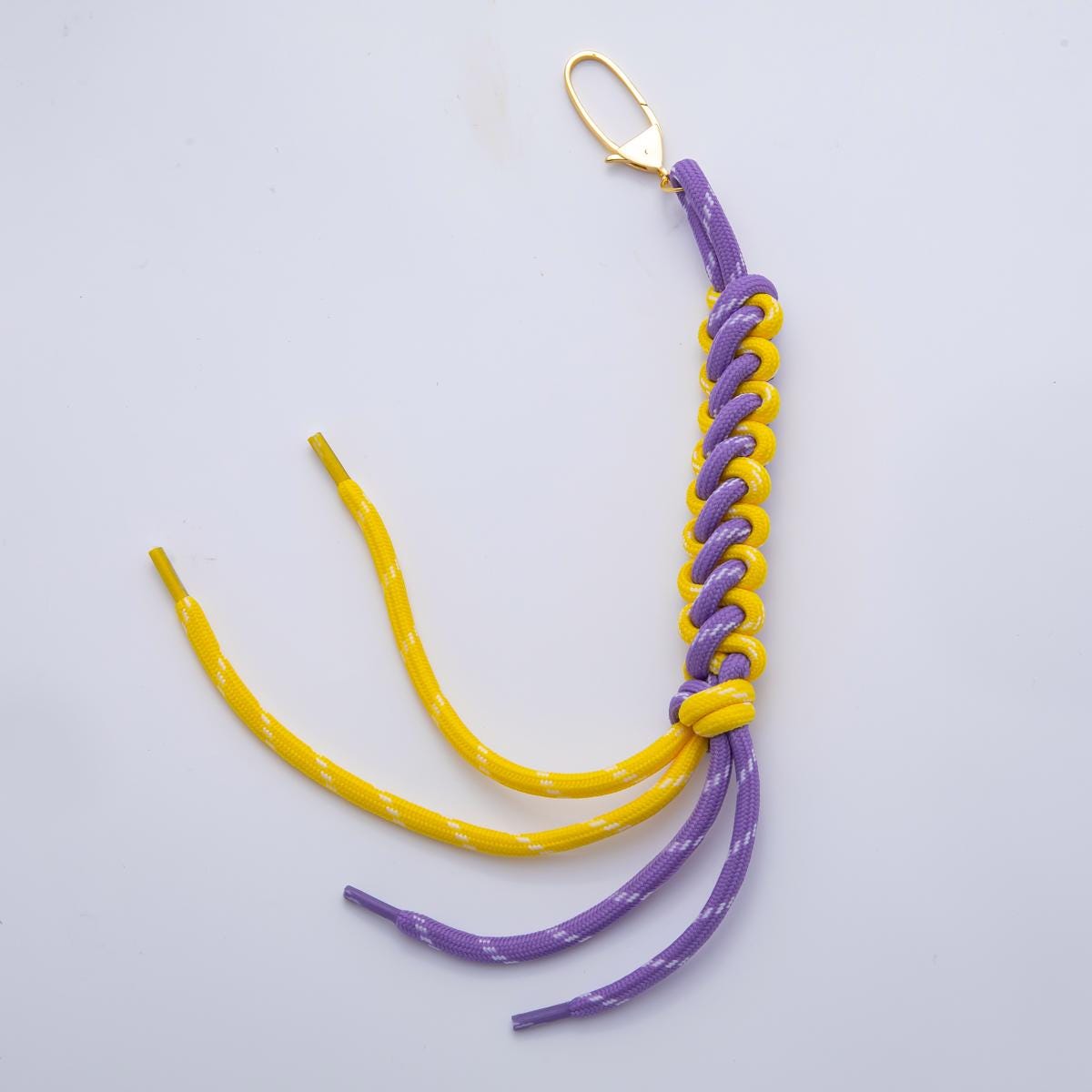 Handmade Sports Paracord Knotted Keychain Accessories Purple and Blue Lanyard Supply for Backpack Bag Charm | WB-00125
