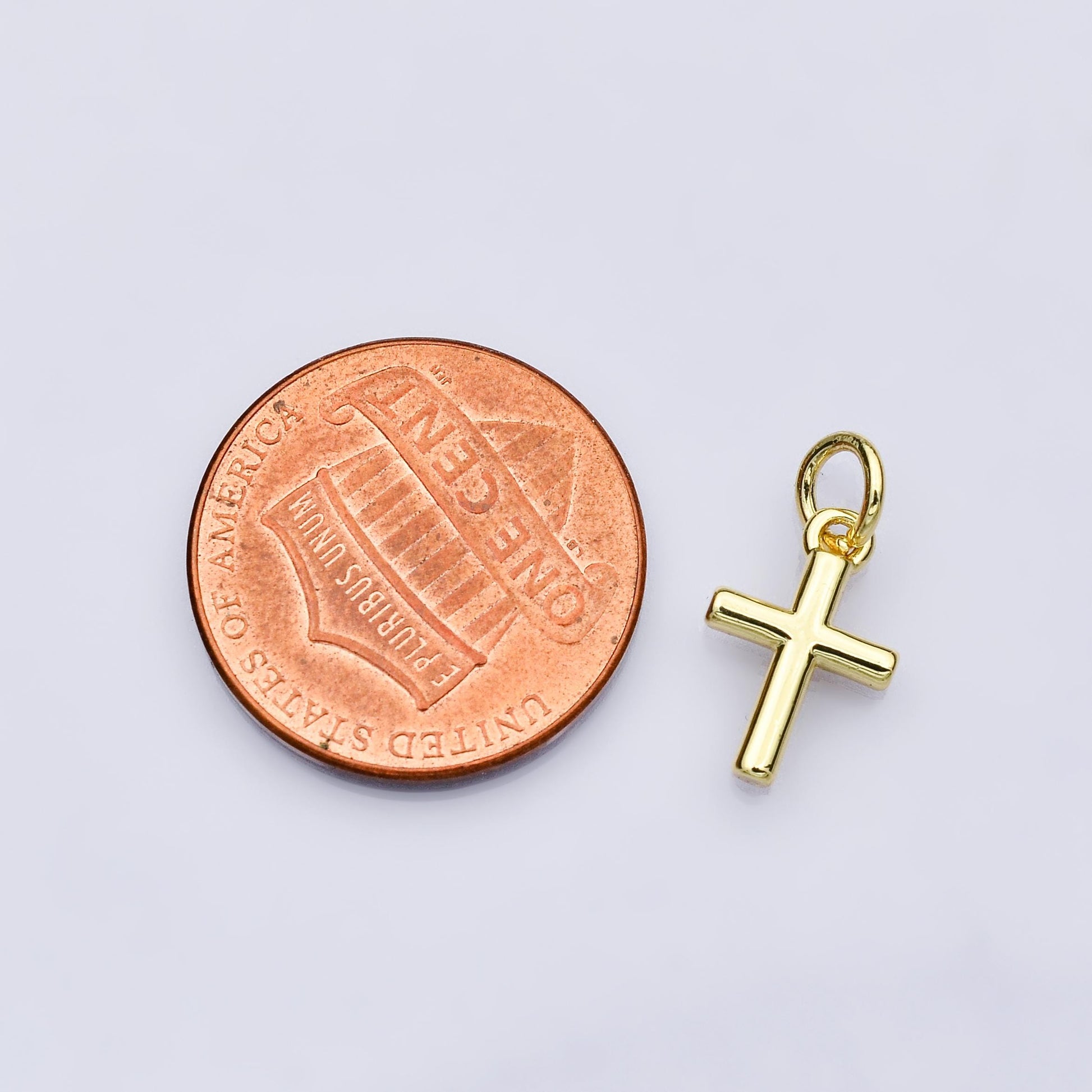 14K Gold Filled 12mm Minimalist Cross Mini Charm Dainty Pendant for DIY Jewelry Making Supply for Necklace Bracelet Earring | AH638