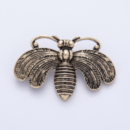 Vintage Gold 51mm Fly Insect Animal Pin Antique Brass Bee Brooch Nature Lover Gift with Rustic Accent for Coats Bags and Scarves | BH-061