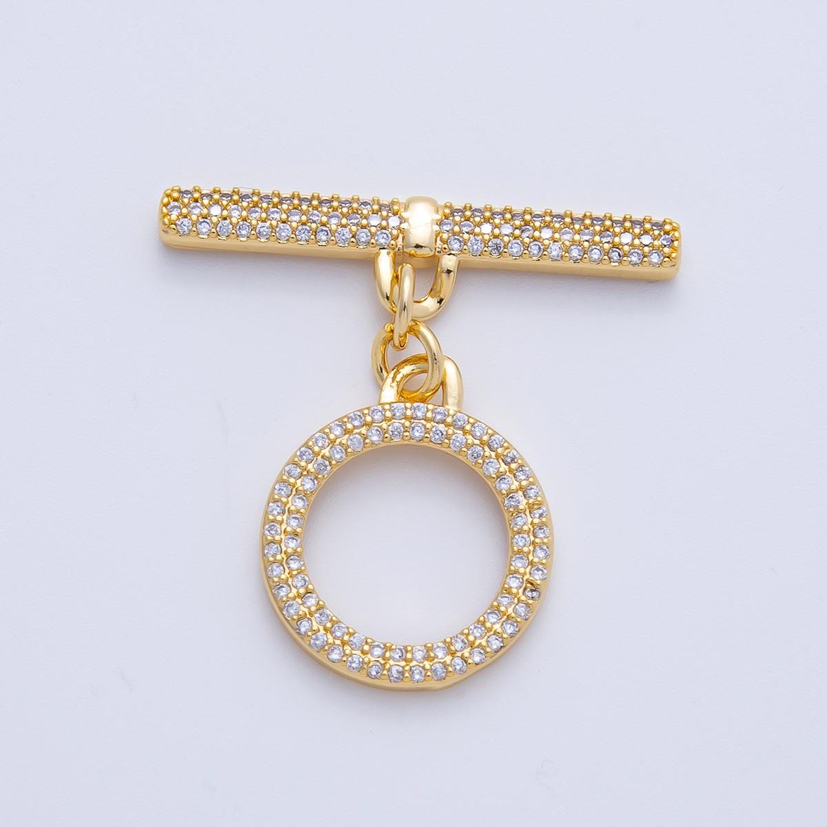 Cubic OT Clasp Toggle clasp connector, 18k gold filled micro pave cz donut toggle clasp, end clasp for bracelet necklace closure | Z-1666