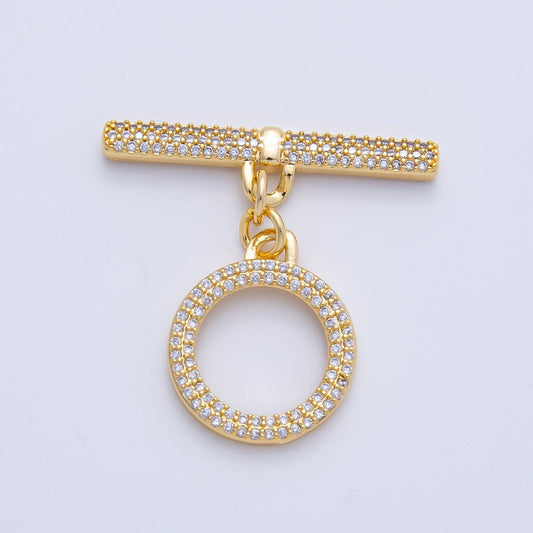 Cubic OT Clasp Toggle clasp connector, 18k gold filled micro pave cz donut toggle clasp, end clasp for bracelet necklace closure | Z-1666