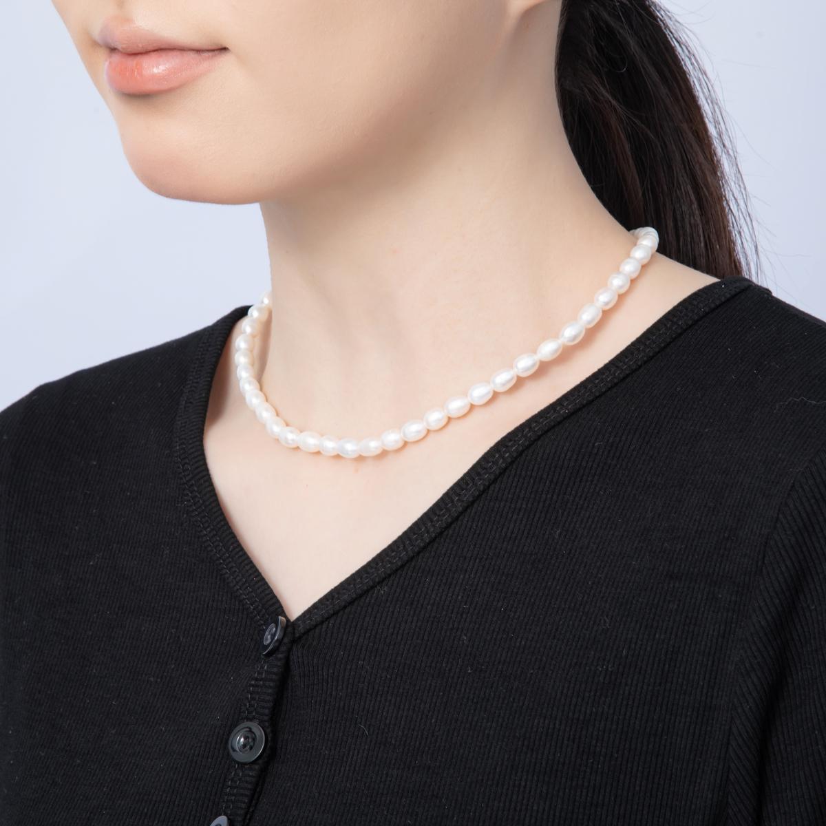 24K Gold Filled Classic Freshwater Pearl Seed Necklace, Layer Beaded Necklace, Minimalist Bridesmaid Gift, Wedding Jewelry 15.6 inch WA-4054