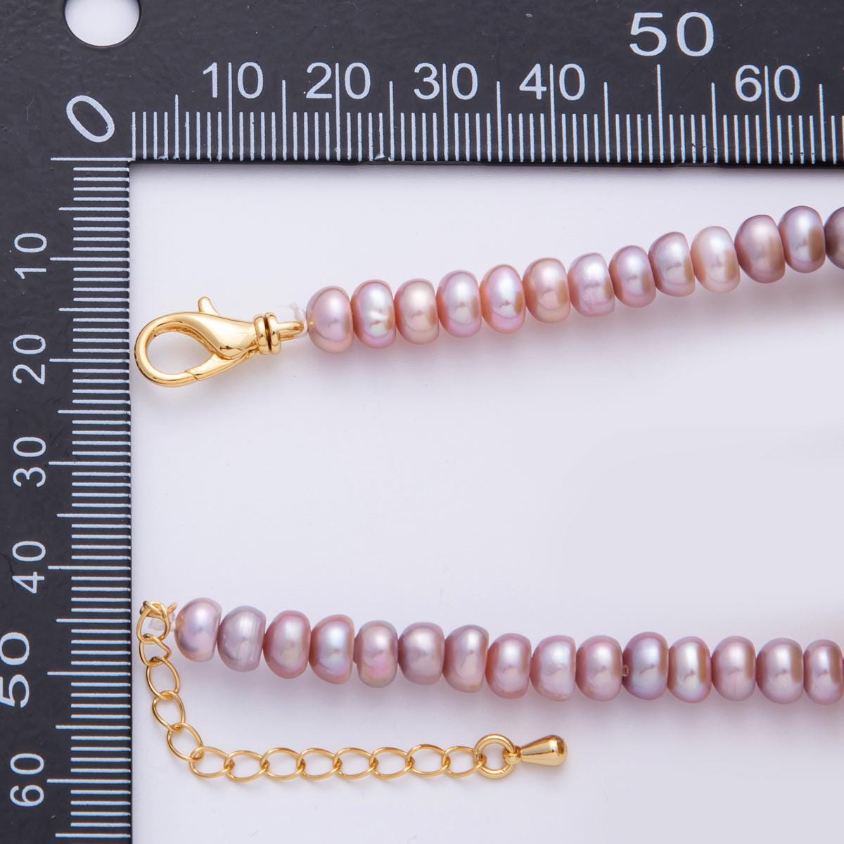 Dainty Potato Pearl Necklace, Freshwater Pearl 24k Gold Filled Minimalist Necklace Pink Purple Pearl Choker Necklace 15.5 inch WA4055