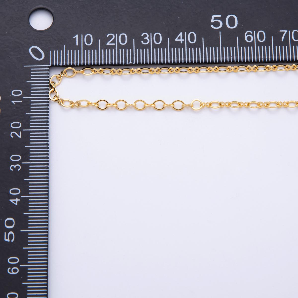 Dainty 18k Gold Filled figure 8 oval cable unfinished dainty chain, by the yard wholesale bulk jewelry chain for making supply Roll-1821