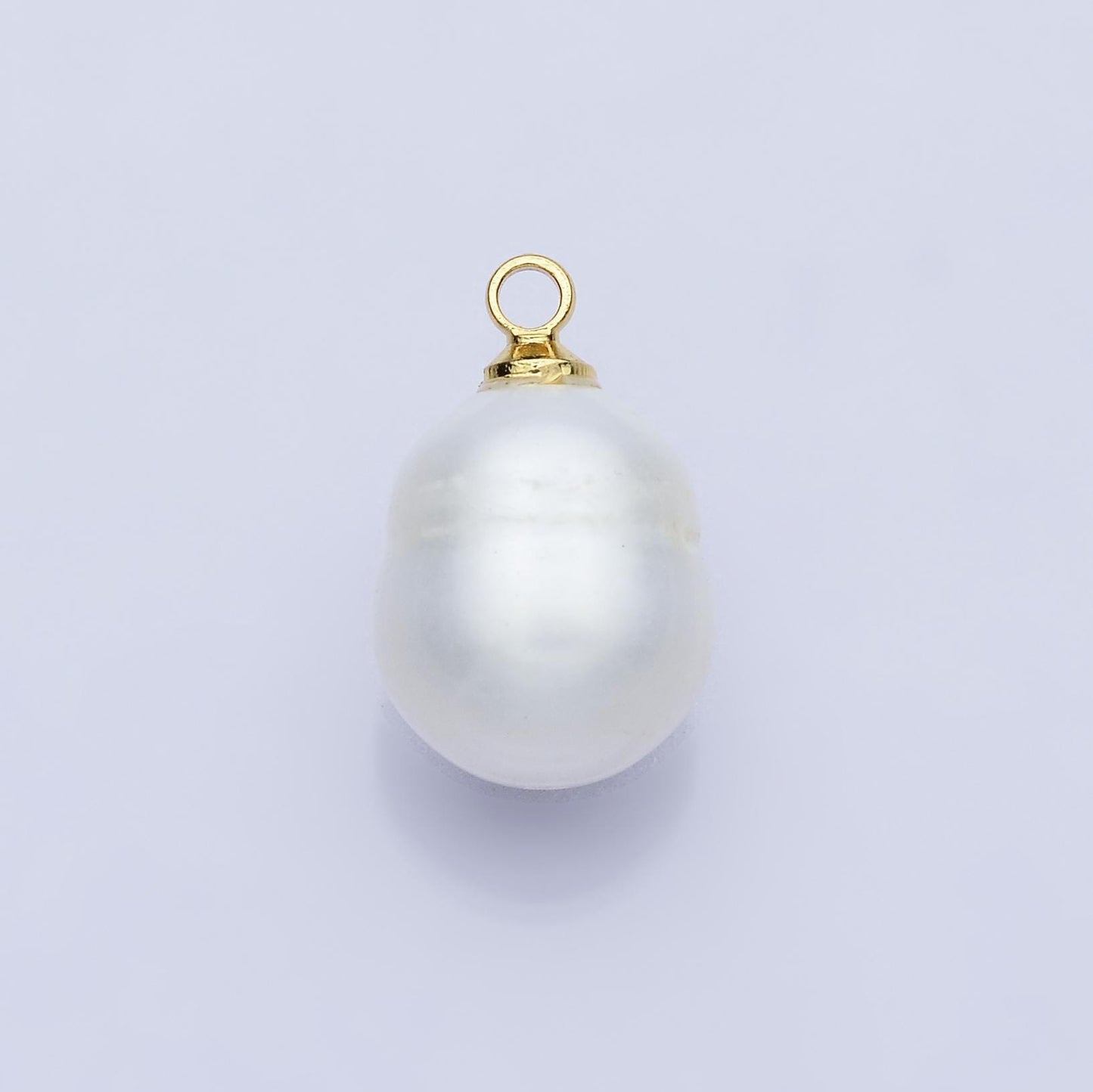 Tiny potato pearl charms white pearl drop pendants dainty charm necklace pendant 9mm pearl drop with bail P1940