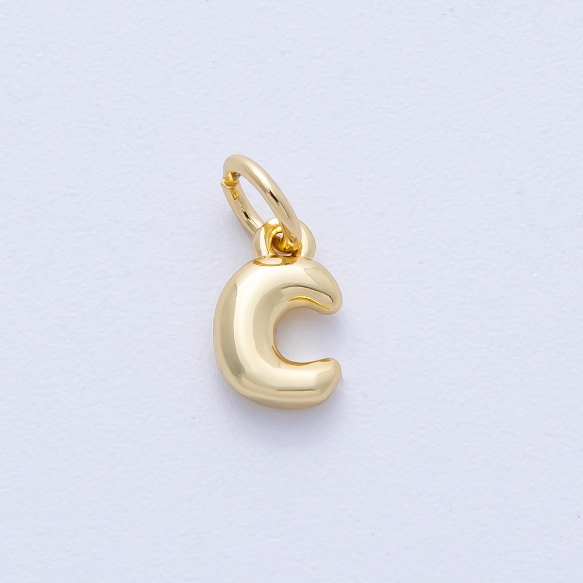14K Gold Filled 9mm Initial Letter Chubby Balloon A-Z Alphabet Charm Bubble Pendants DIY Jewelry Making Supplies | AF-261