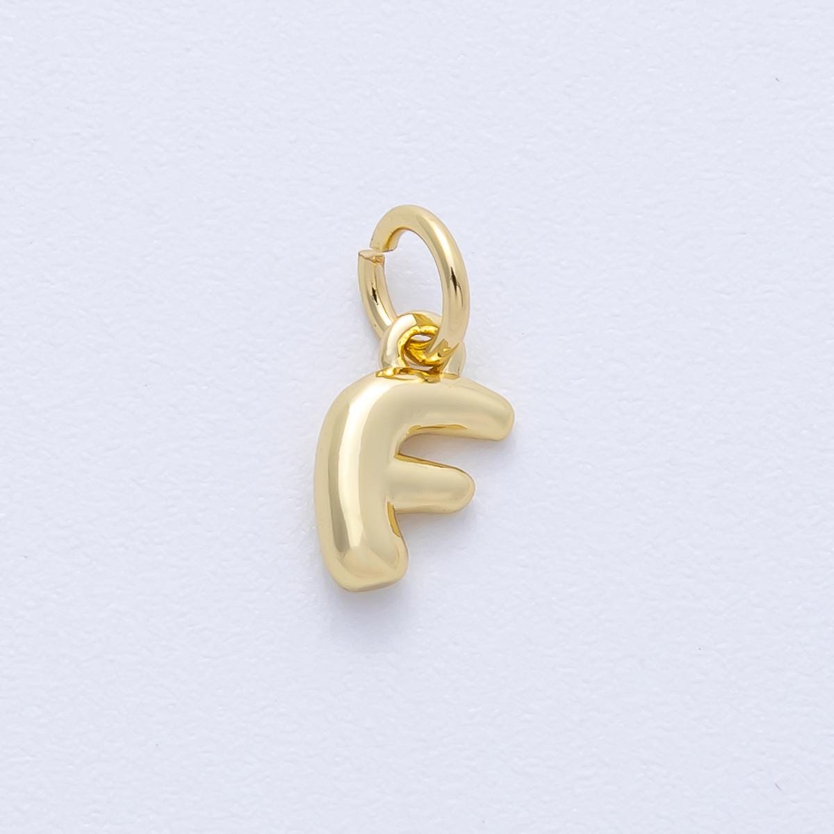 14K Gold Filled 9mm Initial Letter Chubby Balloon A-Z Alphabet Charm Bubble Pendants DIY Jewelry Making Supplies | AF-261