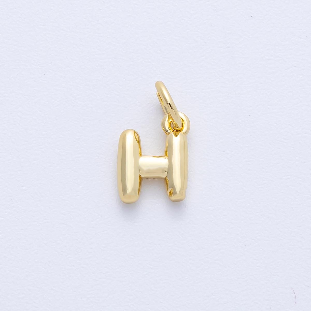 14K Gold Filled 9mm Initial Letter Chubby Balloon A-Z Alphabet Charm Bubble Pendants DIY Jewelry Making Supplies | AF-261