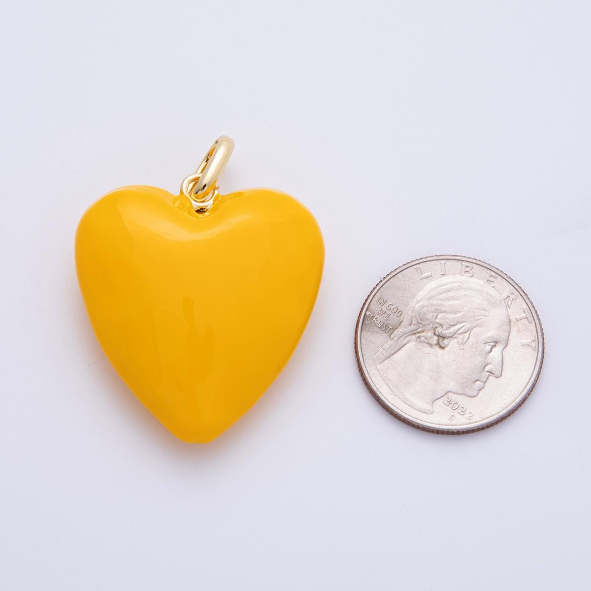 Puffy Red big Pastel Enamel Charm 18K Gold filled heart charm balloon pendant for Valentine jewelry making supply Key Chain Bag Charm Supply