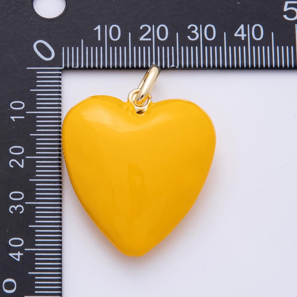 Puffy Red big Pastel Enamel Charm 18K Gold filled heart charm balloon pendant for Valentine jewelry making supply Key Chain Bag Charm Supply