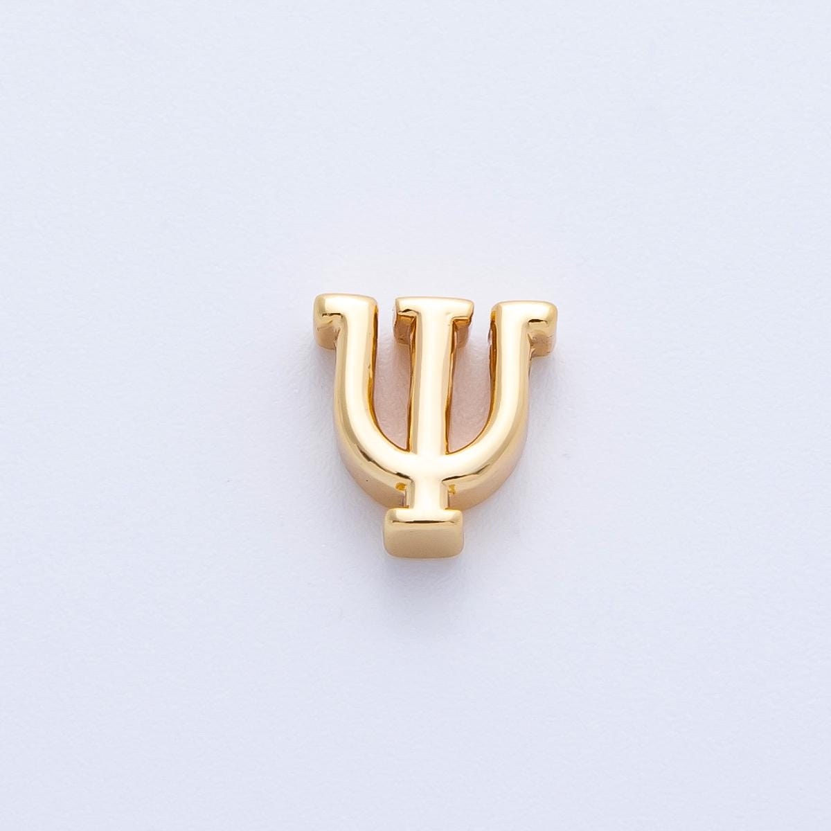 Dainty Gold Fill Greek Letters Charm Sorority Fraternity Greek Letters Beads Gamma Omega Pi Delta Phi Greek Alphabet Initial Charm AF235-246