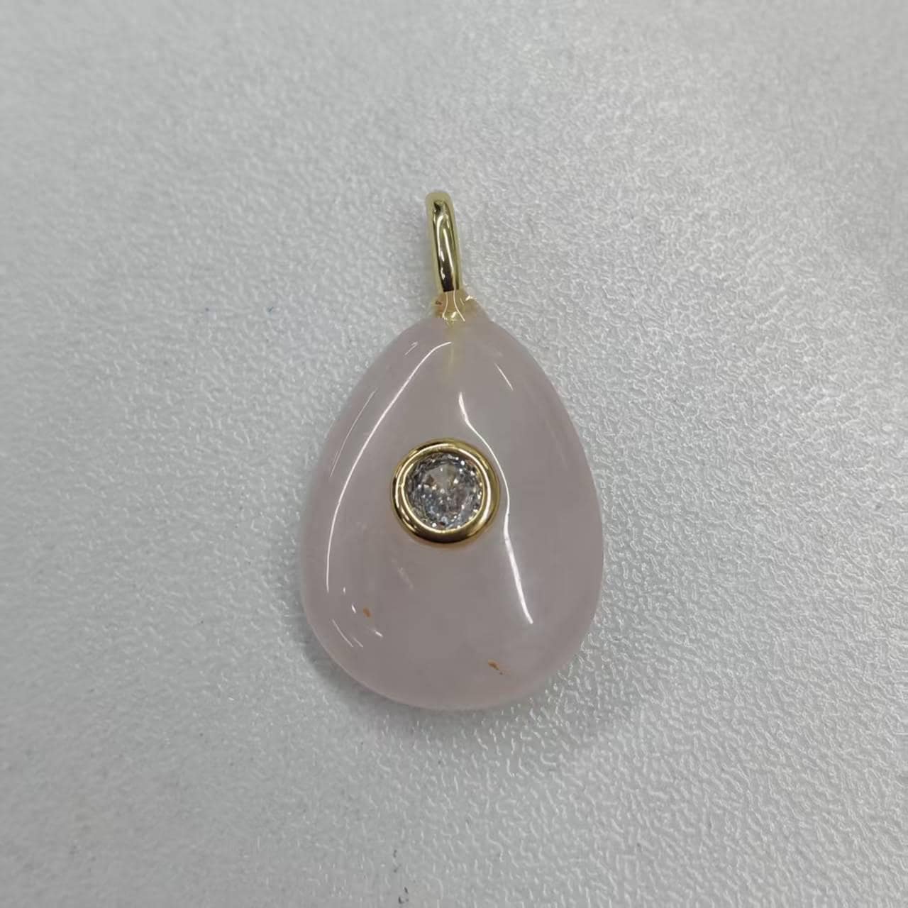 18K Gold Filled Natural Stone Pendant Oval Gemstone Charm Bracelet Necklace for DIY Jewelry Making Supply Birthstone Jewelry N-720