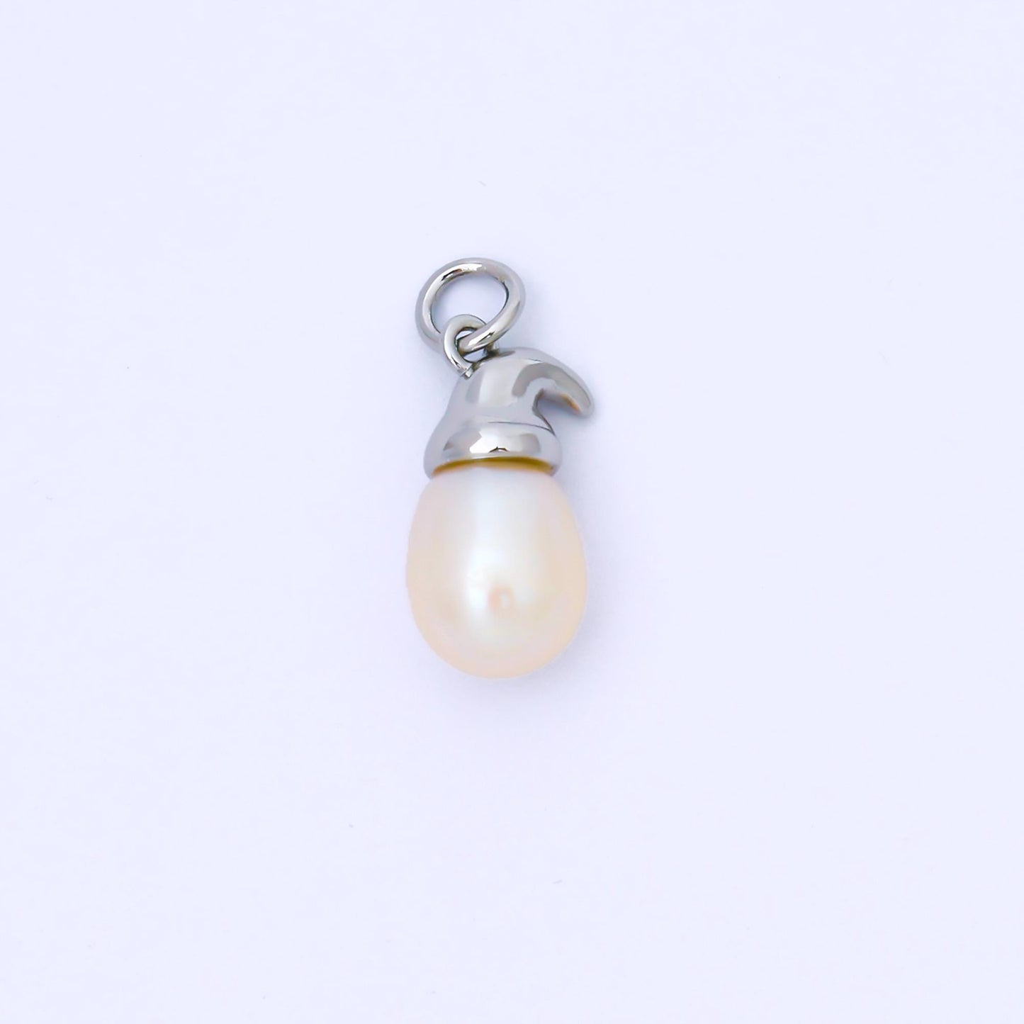 24k Gold and Silver Unique Gnome Hat Pearl Charm Baroque Freshwater Pearl Charm Christmas Holiday Jewelry Supply DIY Necklace | AF590