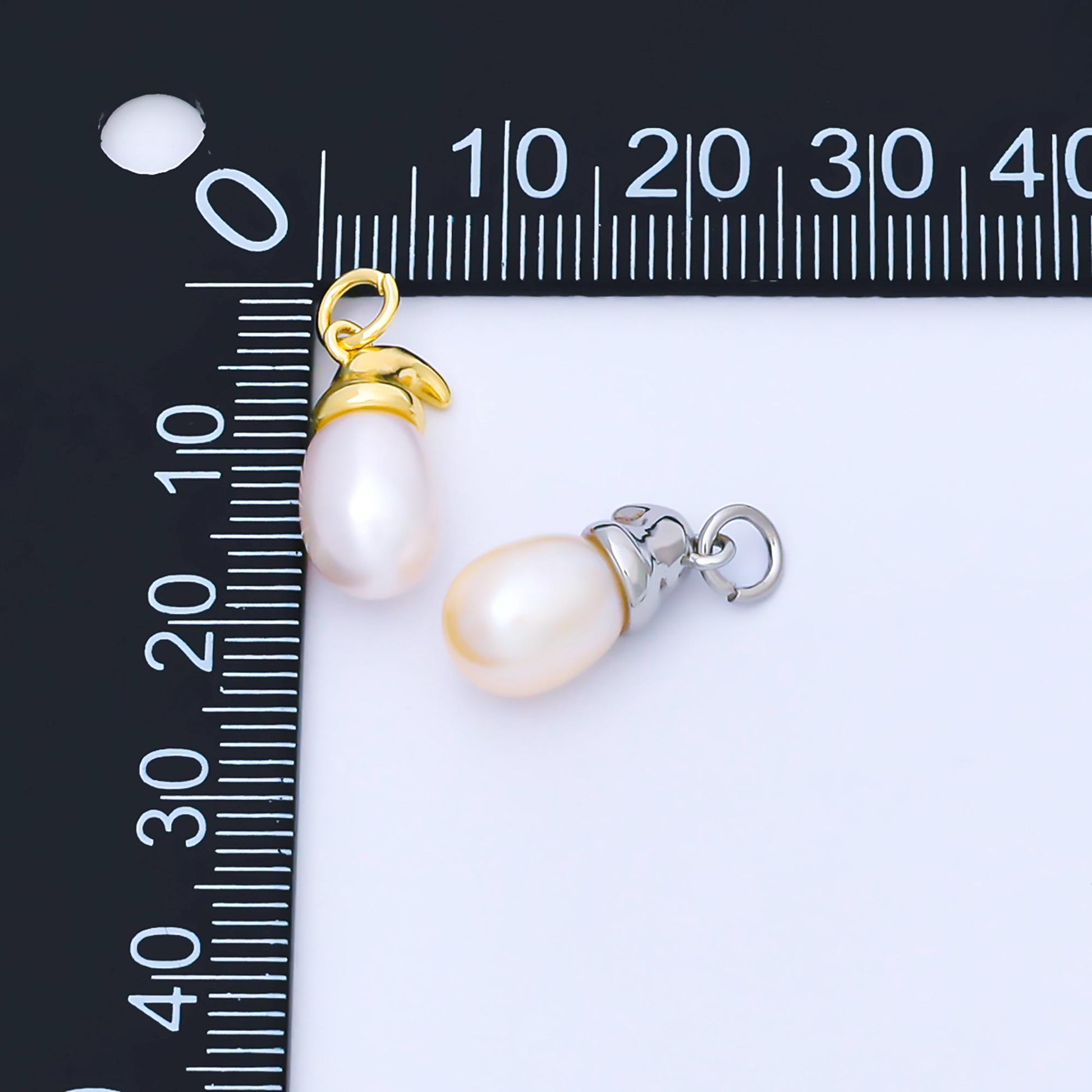 24k Gold and Silver Unique Gnome Hat Pearl Charm Baroque Freshwater Pearl Charm Christmas Holiday Jewelry Supply DIY Necklace | AF590
