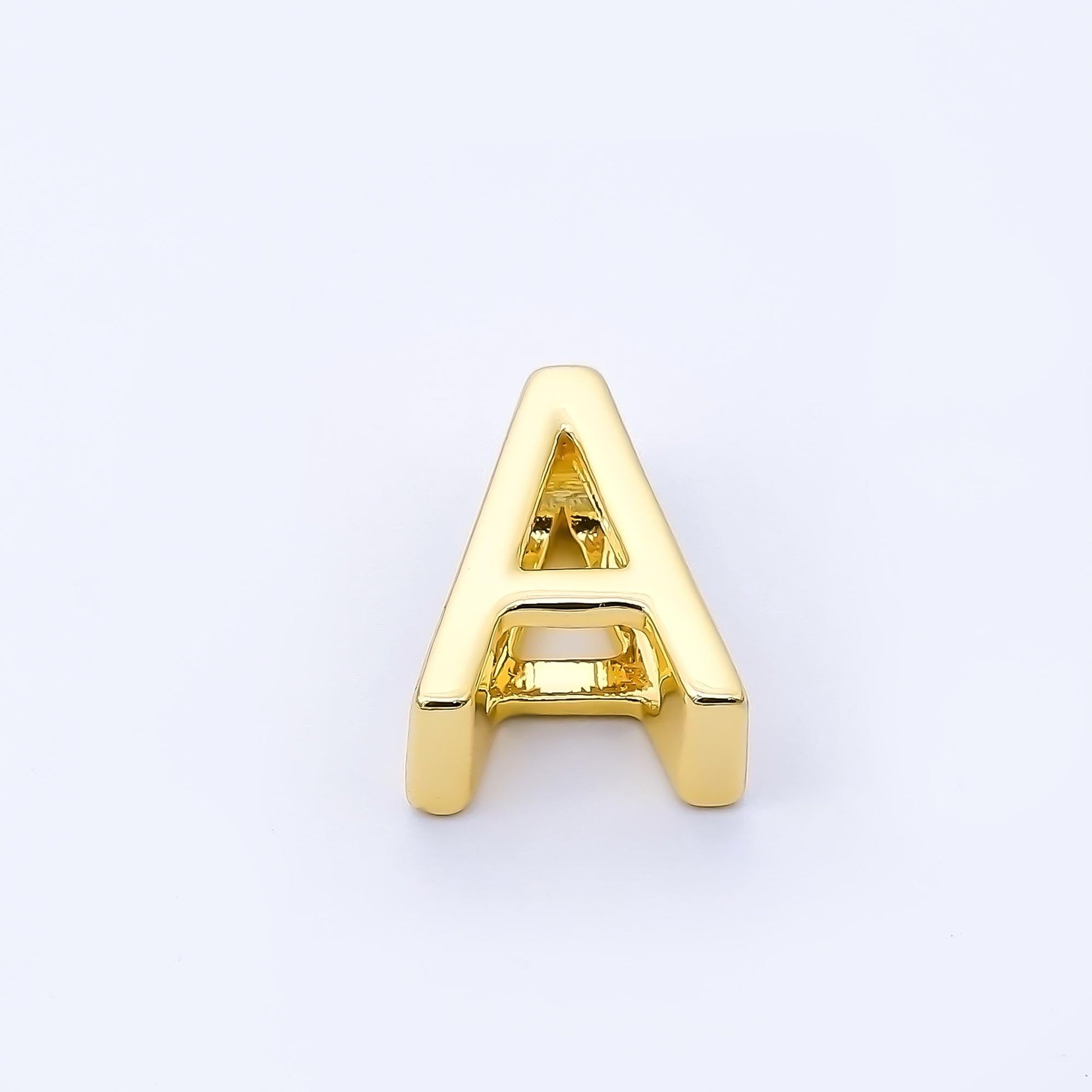 24K Gold Filled 13mm Personalized Classic Initial Slider Letter Alphabet Bead A~Z Alphabet for Cord Bracelet Necklace initials gift | AF079