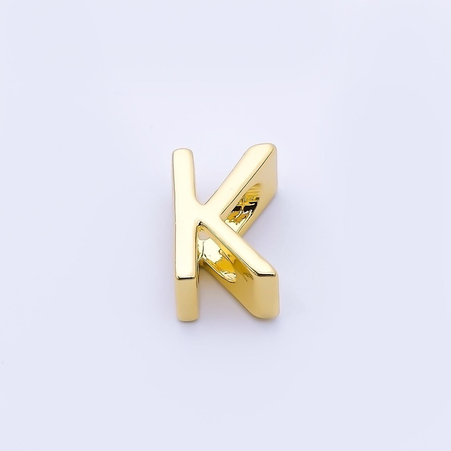 24K Gold Filled 13mm Personalized Classic Initial Slider Letter Alphabet Bead A~Z Alphabet for Cord Bracelet Necklace initials gift | AF079