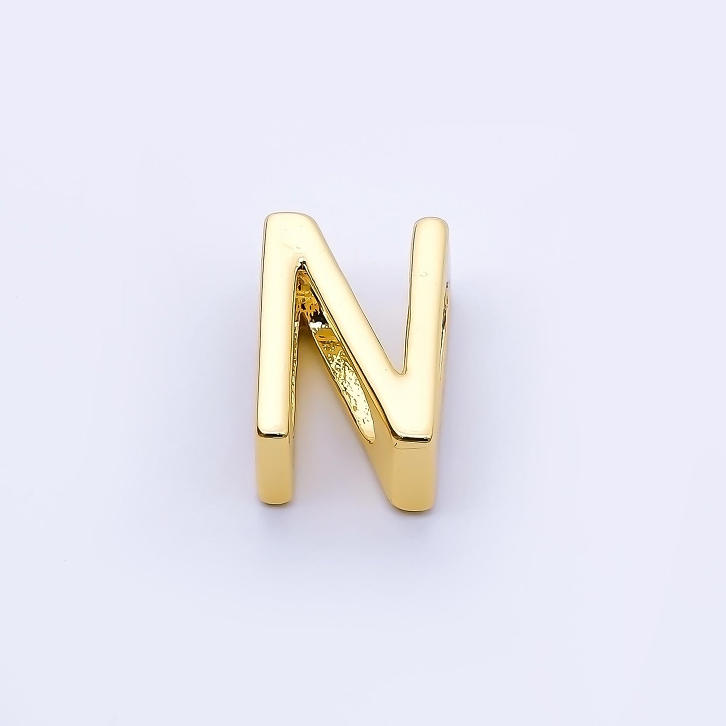 24K Gold Filled 13mm Personalized Classic Initial Slider Letter Alphabet Bead A~Z Alphabet for Cord Bracelet Necklace initials gift | AF079