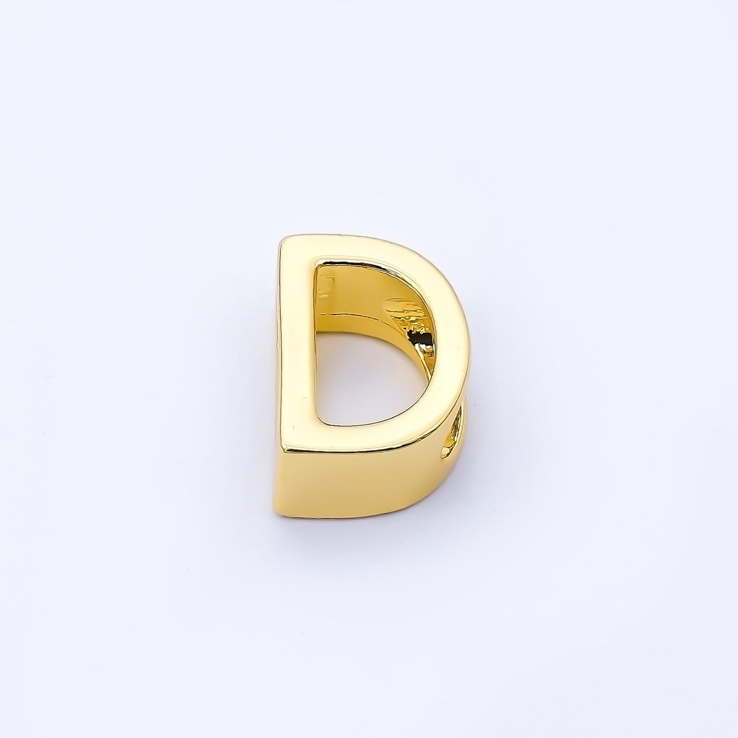 24K Gold Filled 13mm Personalized Classic Initial Slider Letter Alphabet Bead A~Z Alphabet for Cord Bracelet Necklace initials gift | AF079