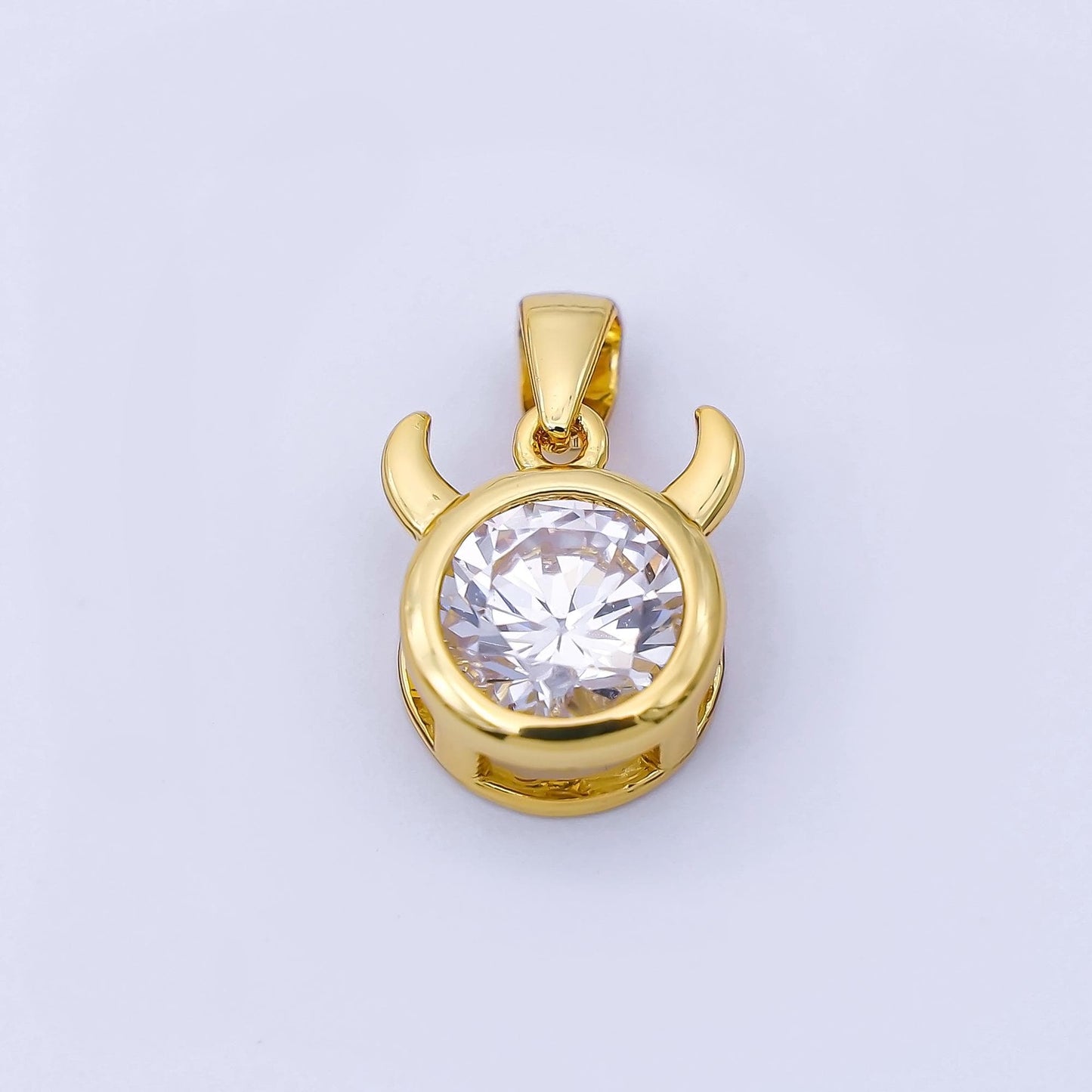 Sparkling Cubic Zirconia Zodiac 24K Gold Filled Astrology Charm Celestial Jewelry Making Supply Personalized Constellation Gift | A1352