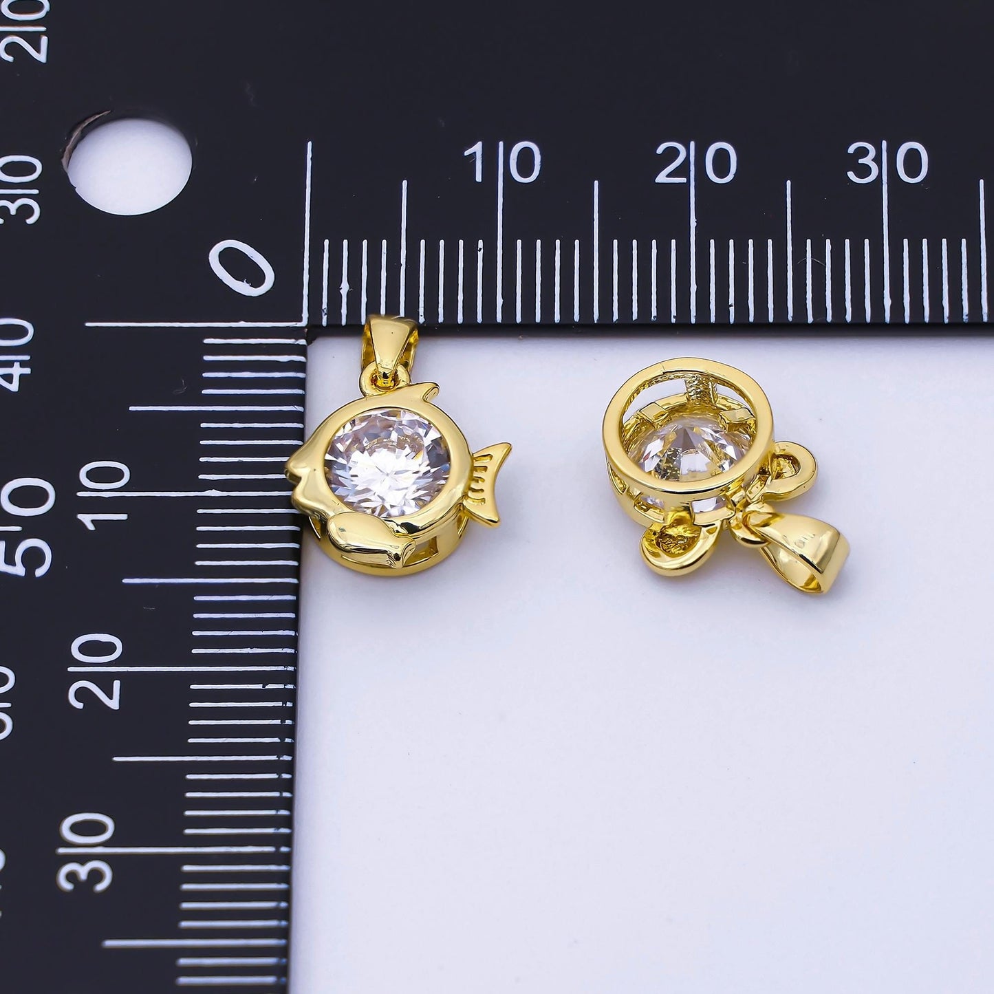 Sparkling Cubic Zirconia Zodiac 24K Gold Filled Astrology Charm Celestial Jewelry Making Supply Personalized Constellation Gift | A1352