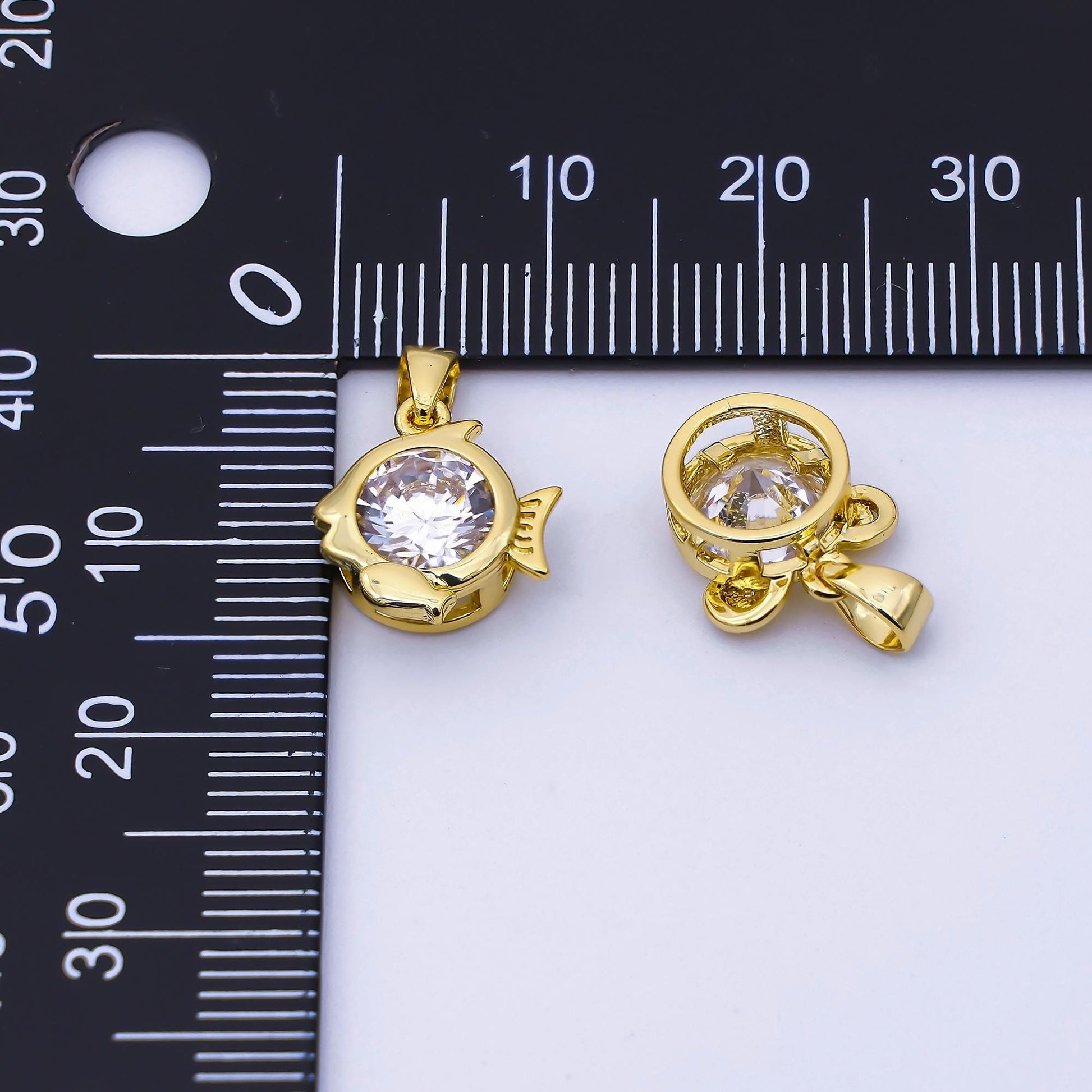 Sparkling Cubic Zirconia Zodiac 24K Gold Filled Astrology Charm Celestial Jewelry Making Supply Personalized Constellation Gift | A1352
