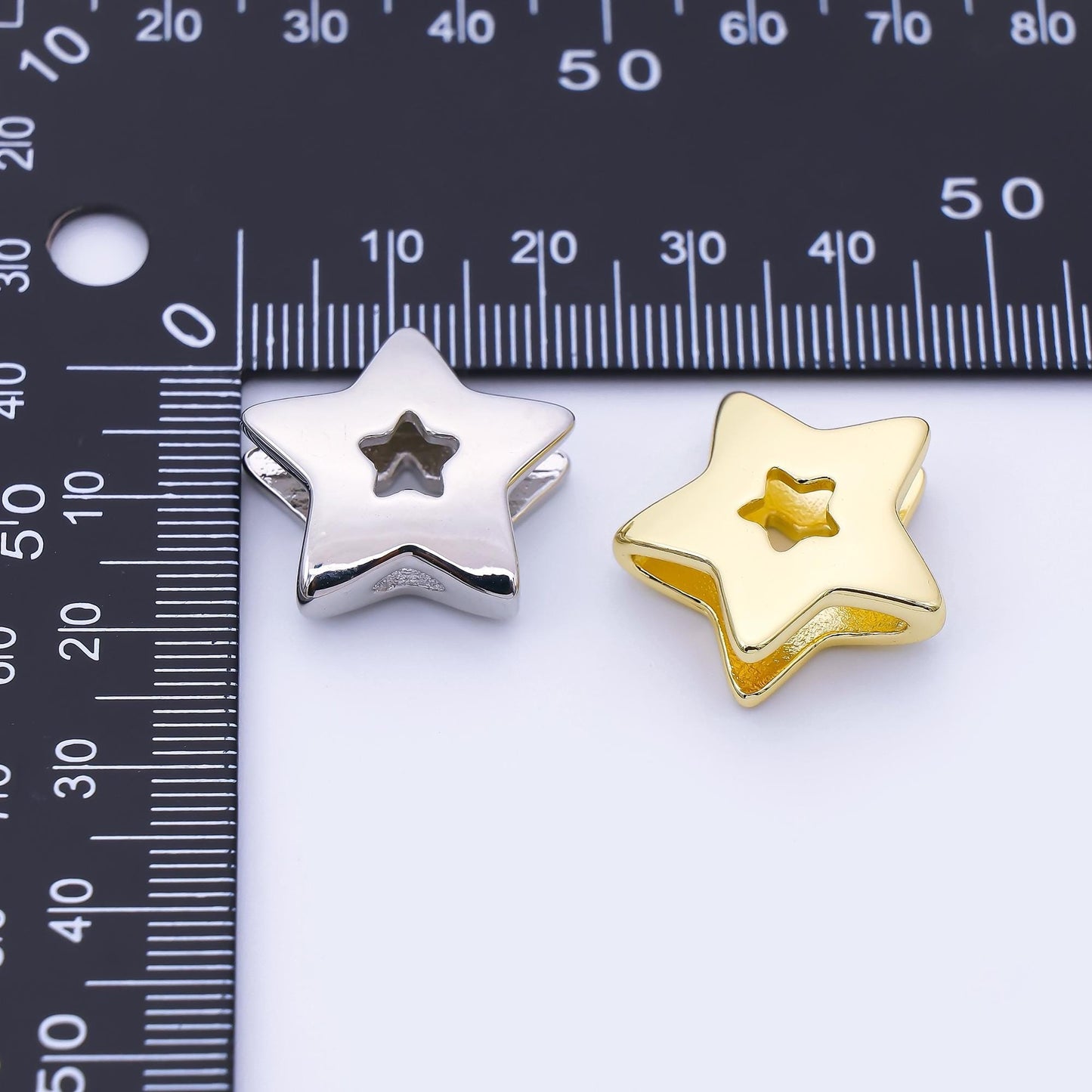 24K Gold Filled 21mm Minimalist Open Celestial Star Bead in Gold & Silver Celestial Jewelry Supplies DIY for custom Necklace Bracelet | B854