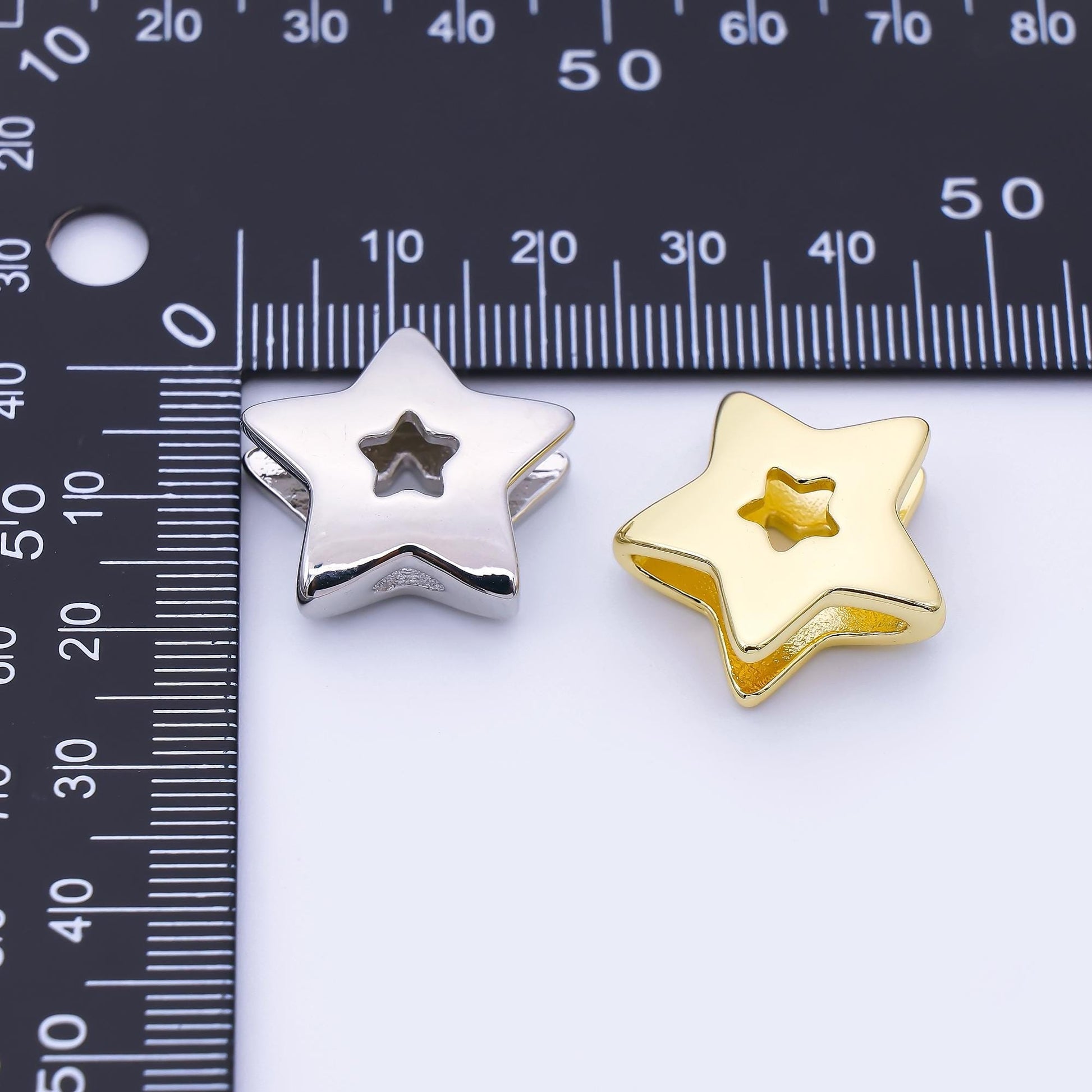 24K Gold Filled 21mm Minimalist Open Celestial Star Bead in Gold & Silver Celestial Jewelry Supplies DIY for custom Necklace Bracelet | B854