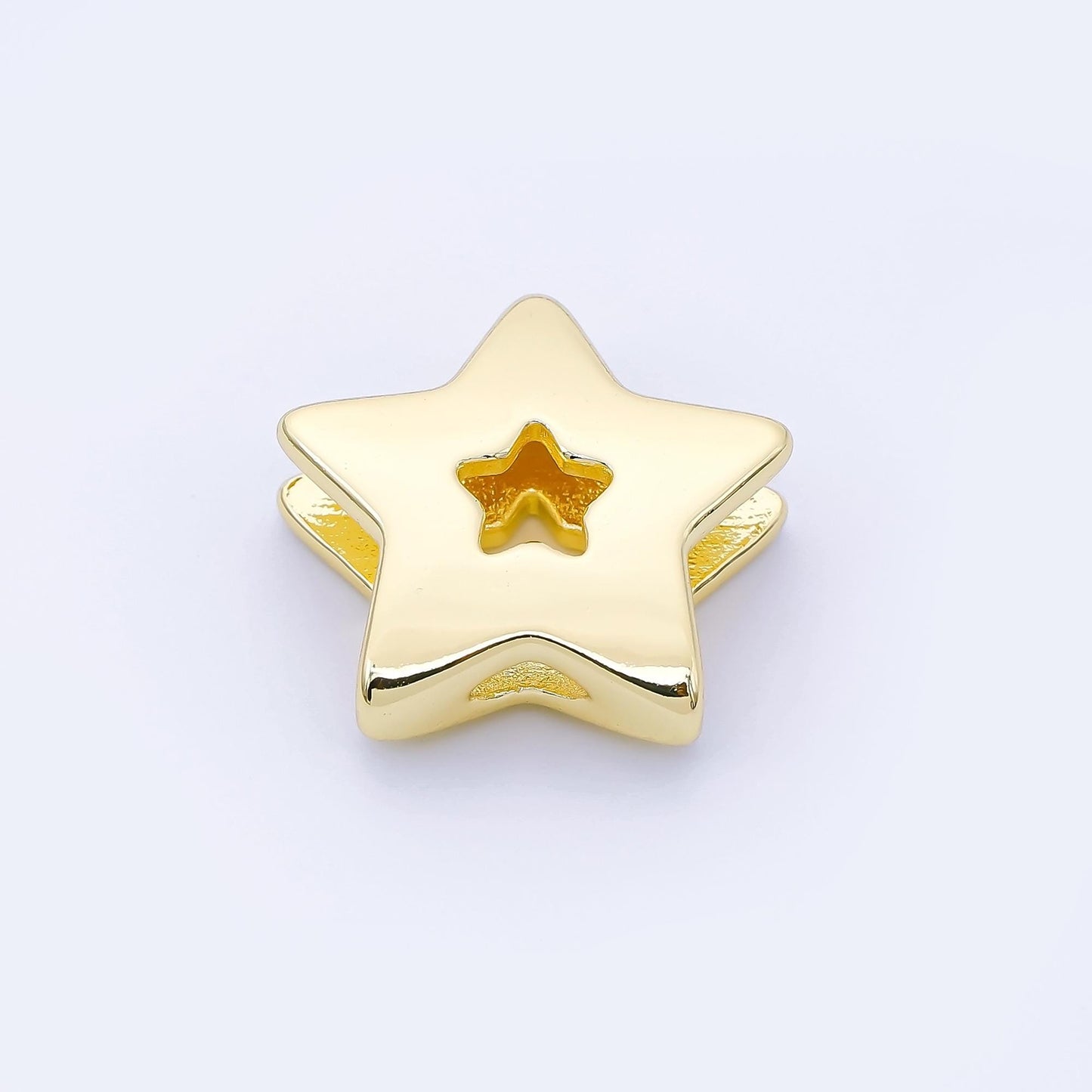 24K Gold Filled 21mm Minimalist Open Celestial Star Bead in Gold & Silver Celestial Jewelry Supplies DIY for custom Necklace Bracelet | B854