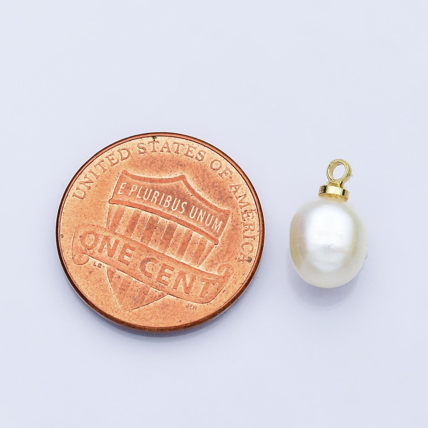 18K Gold Filled 12.6mm Shell Pearl Oval Button Charm Elegant Piece for Custom Necklace DIY Jewelry Supply Finding | P1618