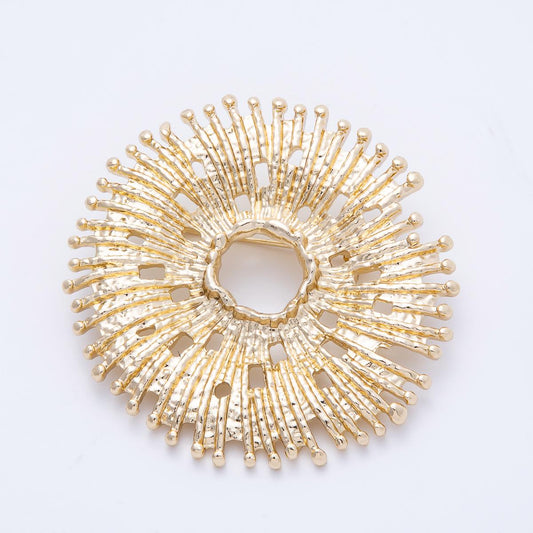 Gold Starburst Brooch Vintage Style Sun Pin Celestial Statement Piece for Coats Bags Scarves Elegant Jewelry Accessory | BH049