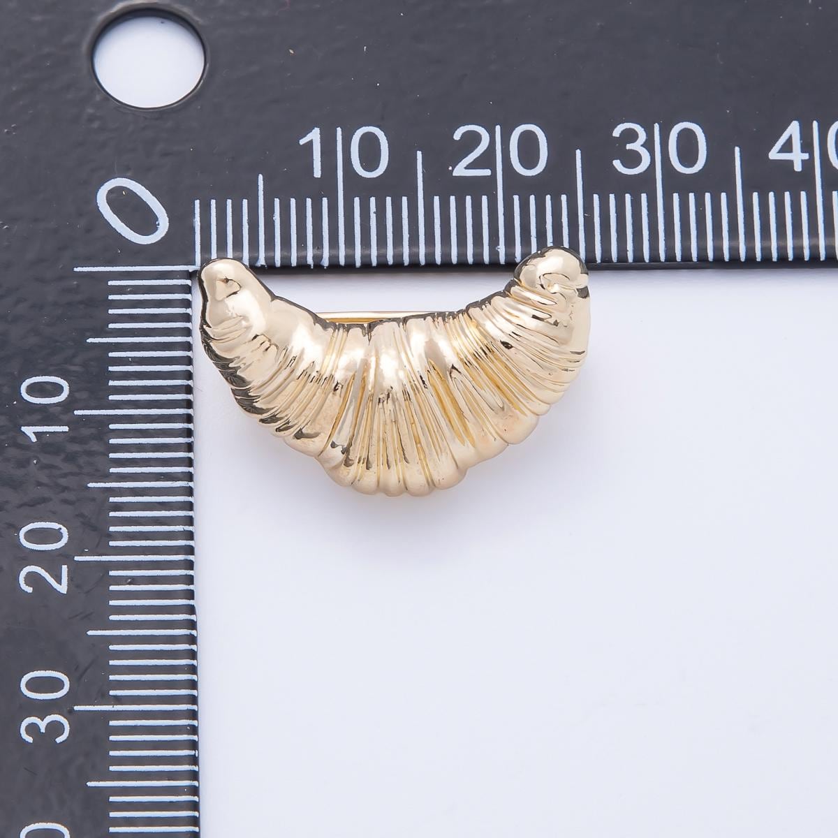 Gold Croissant Brooch French Pastry Trendy Foodie Gift Minimalist Bakery Fashion Unique Jewelry Accessory for Coats Bags Scarves | BH-044