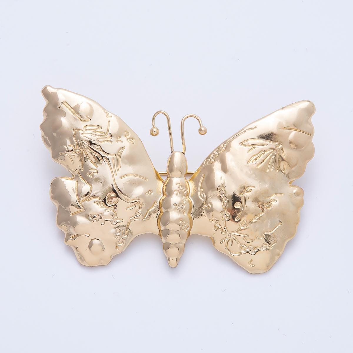 Textured Gold Butterfly Brooch Vintage Style Mariposa Unique Lapel Pin Accessory for Coats Bags Scarves Nature Lover Gift | BH-039