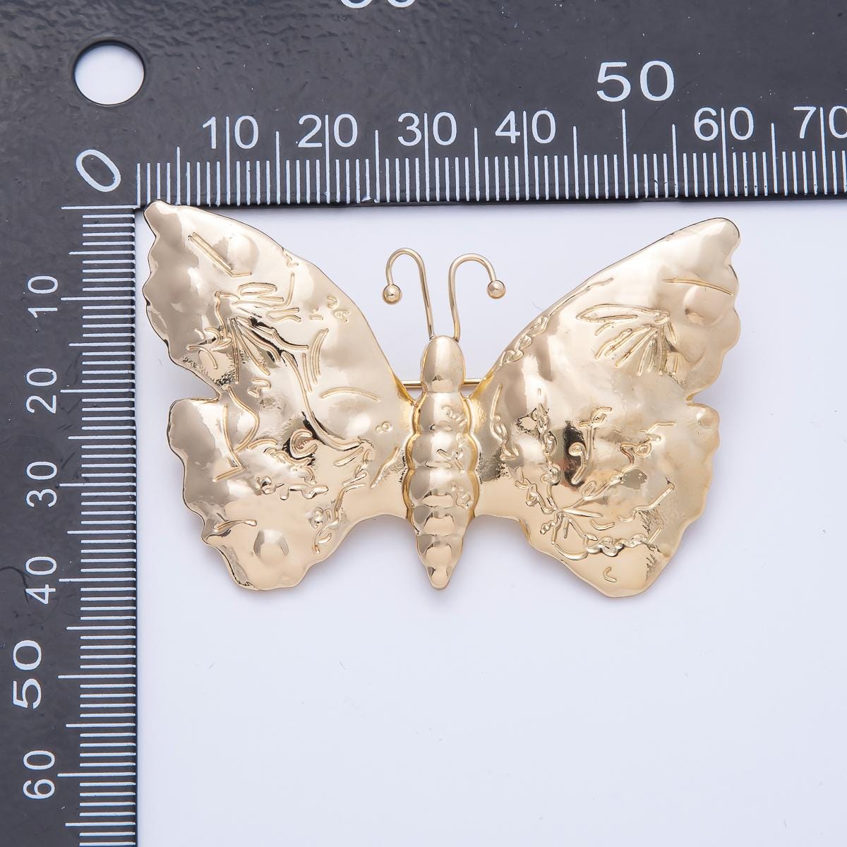 Textured Gold Butterfly Brooch Vintage Style Mariposa Unique Lapel Pin Accessory for Coats Bags Scarves Nature Lover Gift | BH-039
