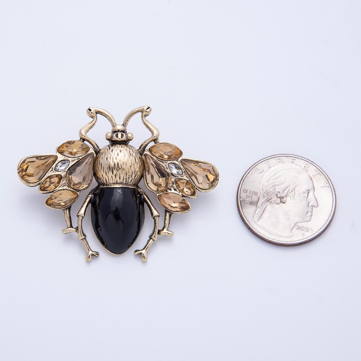 Vintage Style Brown Insect Animal Brooch Honey bee insect lapel pin nature lover gift jewelry accessory for coats bags scarves | BH-030