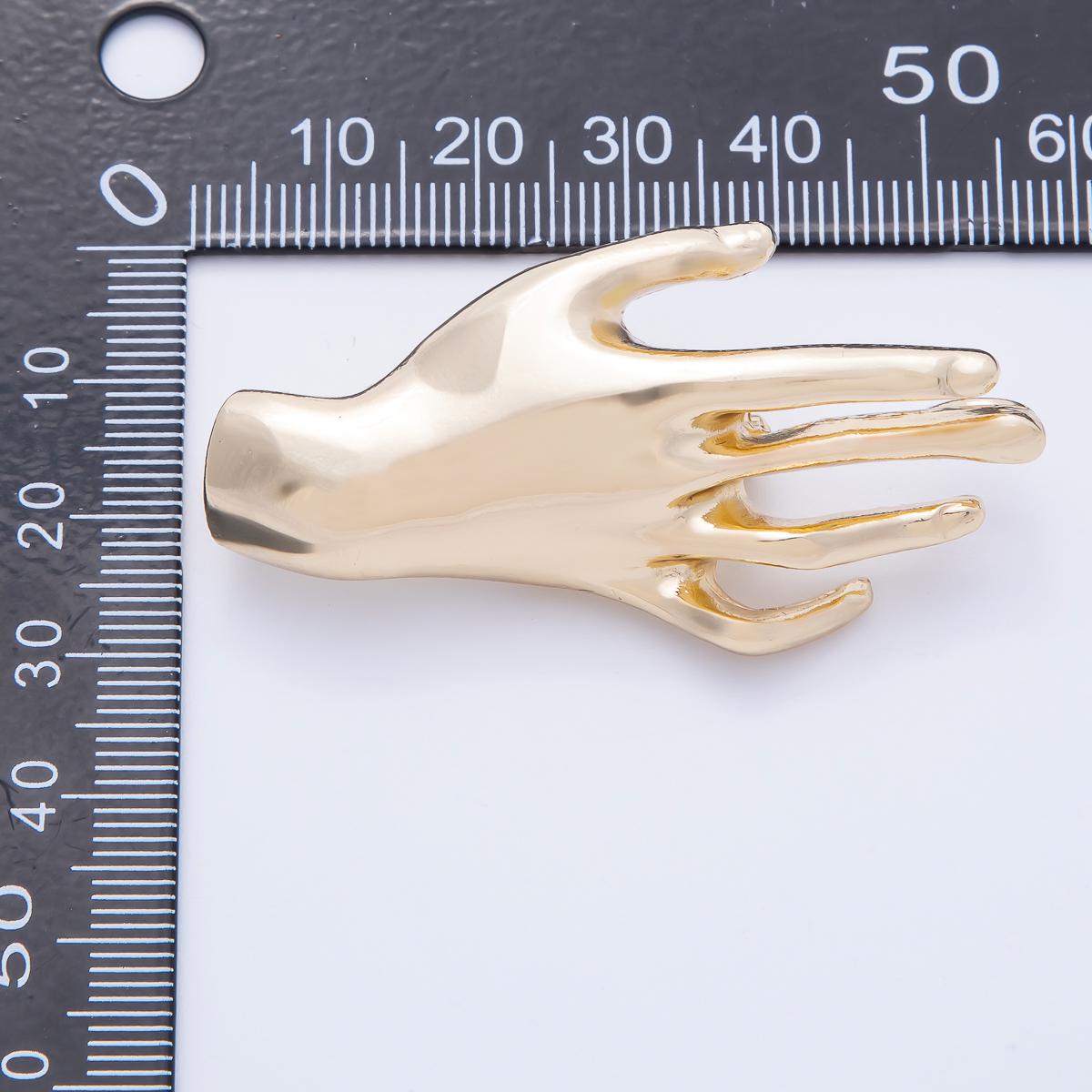 Classic Simple Gold Hand Palm Brooch BH-075