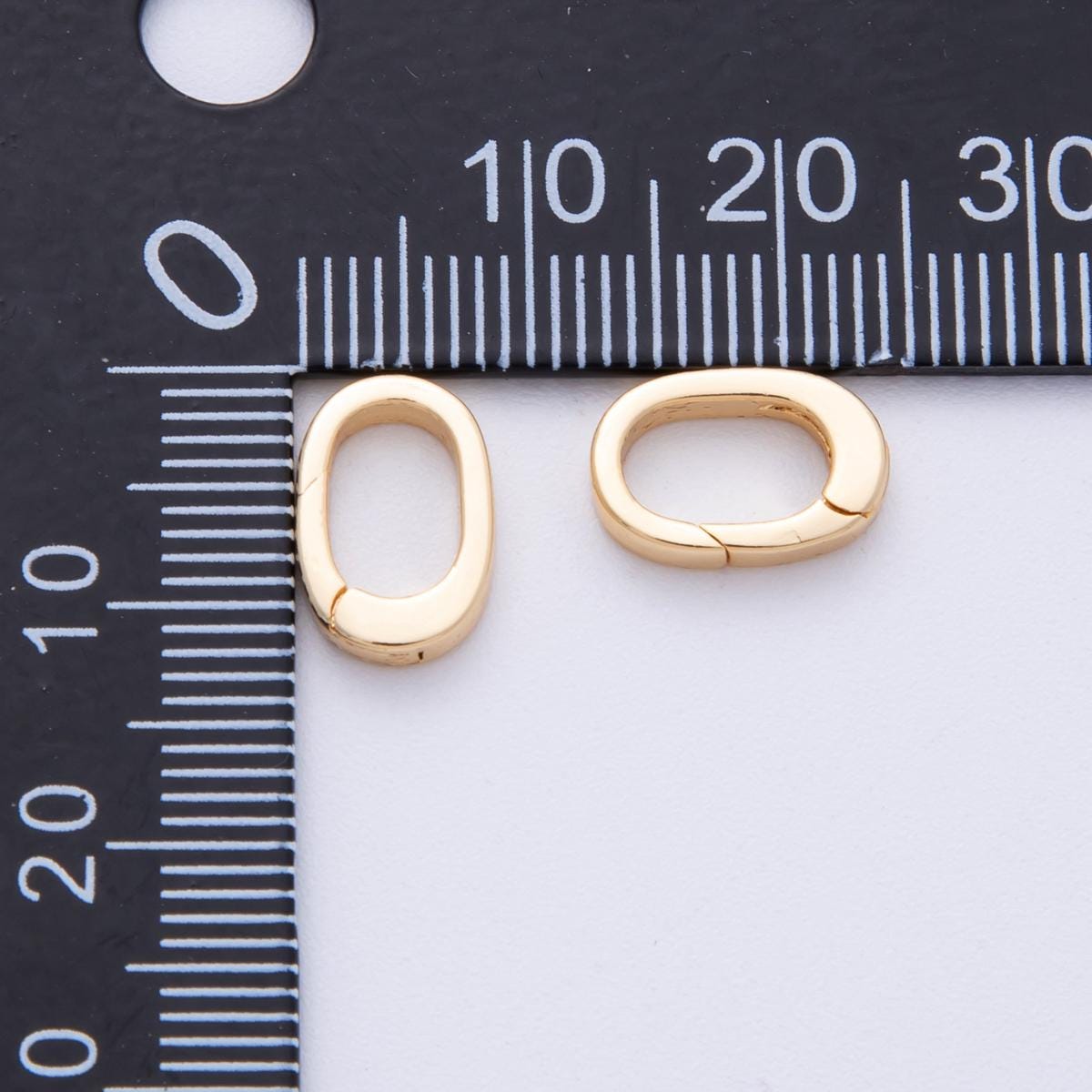 Mini 18k gold filled oval carabiner clasp Charm Holder, spring push gate for diy jewelry clasp finding necklace bracelet Z-1674
