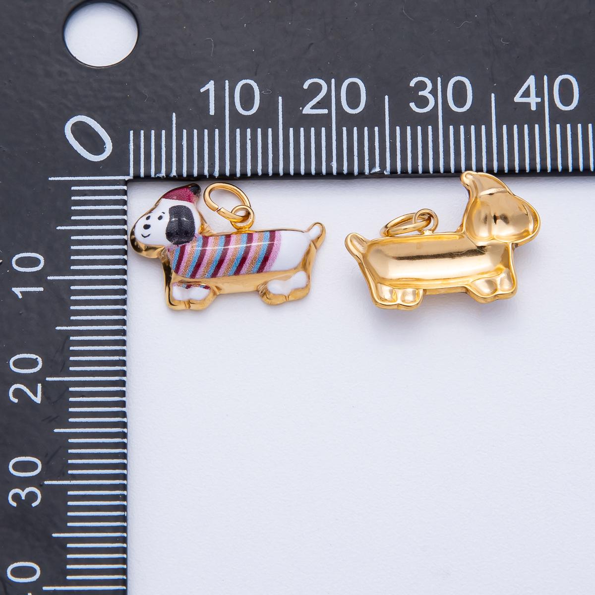 Cute Enamel Wiener Dog Pendant Charm Ideal For DIY Jewelry Projects And Pet Lover Gift Collections J-693