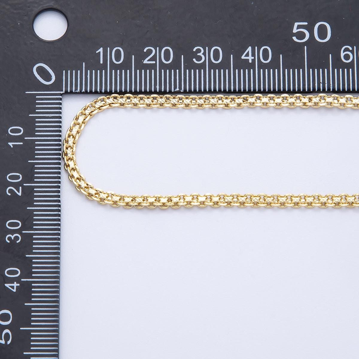 18k gold filled unfinished textured cable chain, Cable link roll by yard | Roll-1822