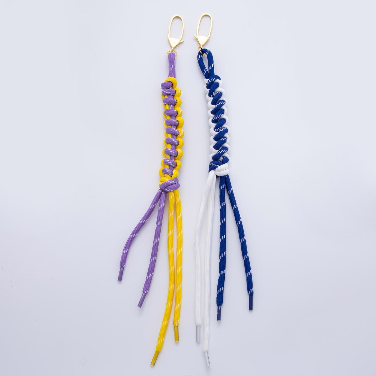 Handmade Sports Paracord Knotted Keychain Accessories Purple and Blue Lanyard Supply for Backpack Bag Charm | WB-00125