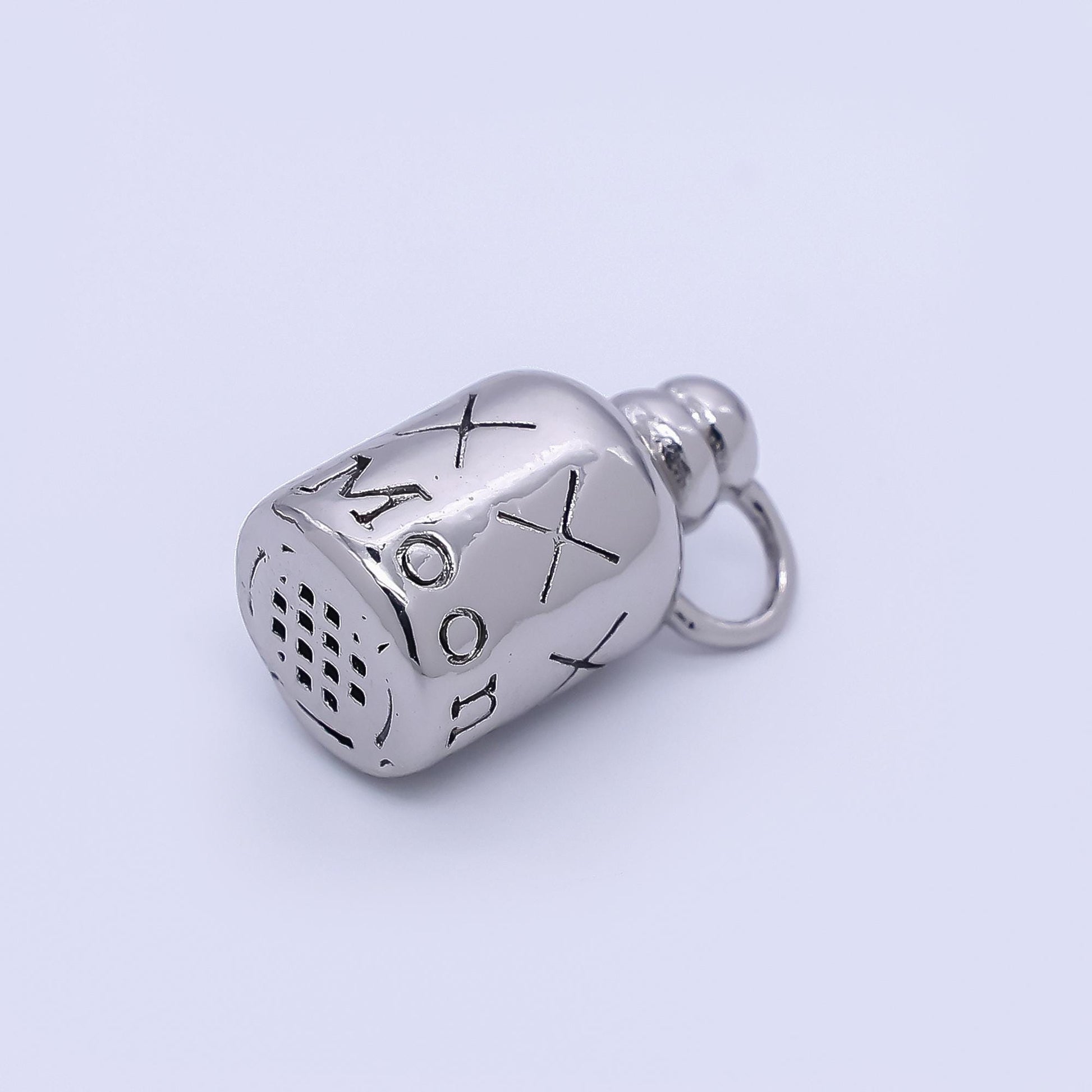 15.2mm Silver Water Bottle Flask Drink 3D Multidimensional Charm Moonshine Jug Charm DIY Jewelry Supply for Custom Necklace | E789