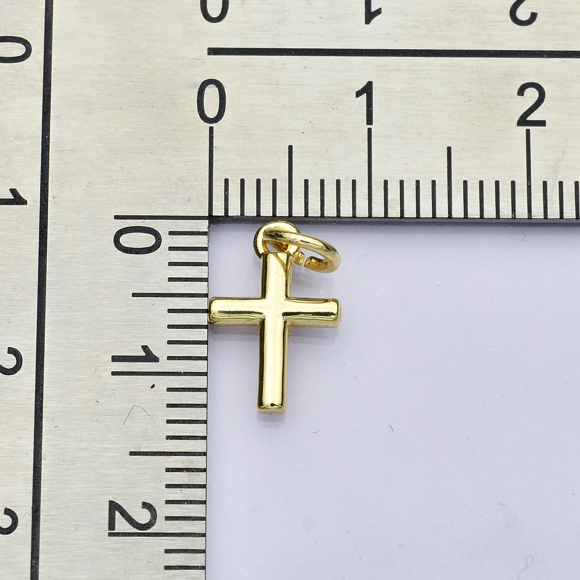 14K Gold Filled 12mm Minimalist Cross Mini Charm Dainty Pendant for DIY Jewelry Making Supply for Necklace Bracelet Earring | AH638