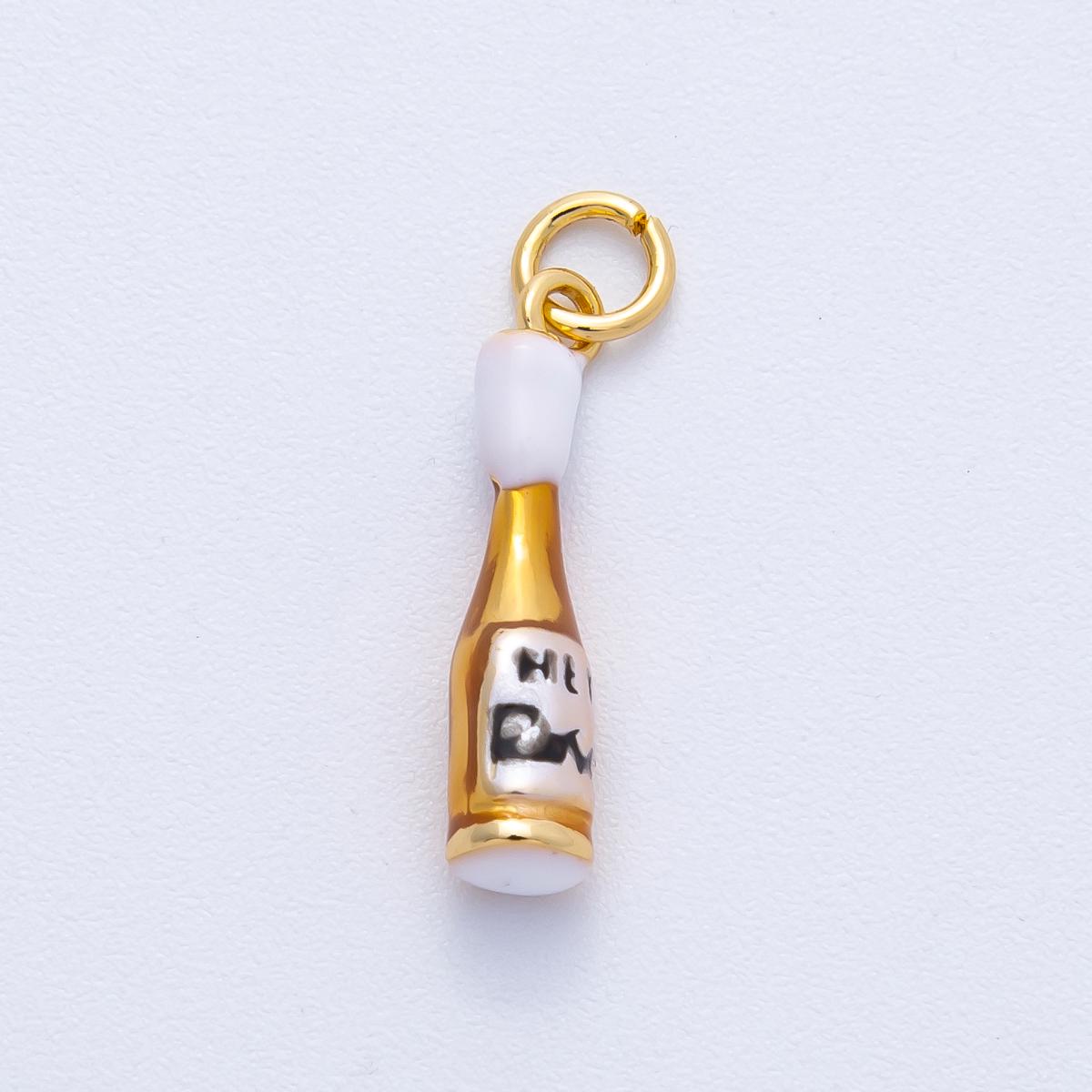 18K Gold Filled 20mm Yellow Enamel Cocktail Alcohol Drink Charm Enamel Celebration Charm DIY Jewelry Supply Gift for him | Charms-100012