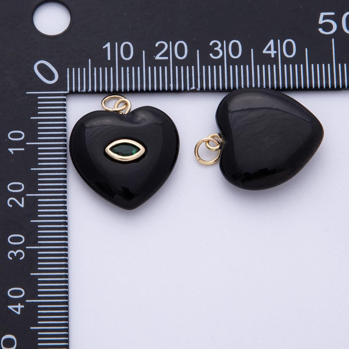 18K Gold Filled Heart Gemstone Charm with Inlaid cubic zirconia for jewelry pendant Valentine DIY Jewelry Making AK-218