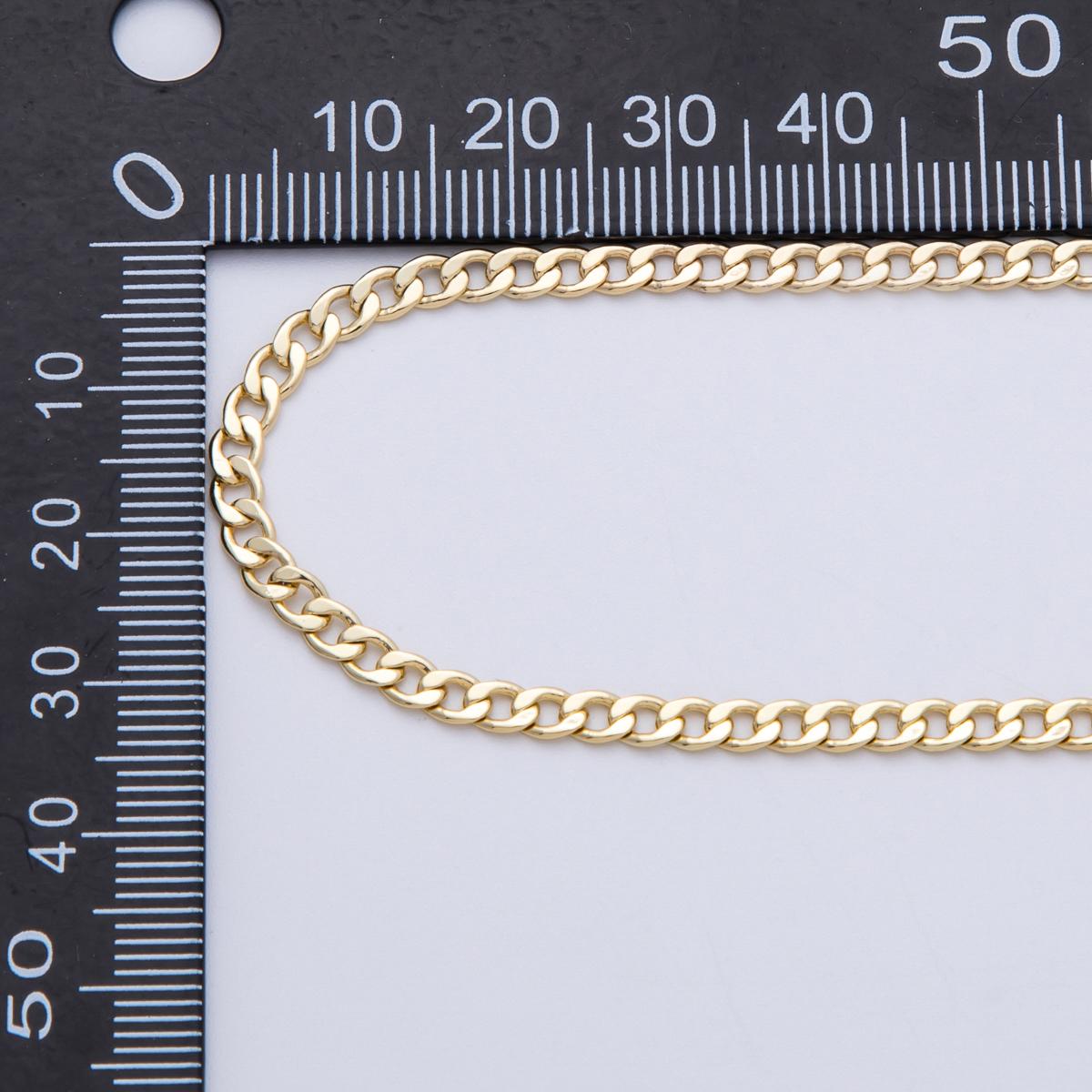 24k Gold Filled Curb Chain, 4.7mm Flat Figaro Jewelry Making, Sold by the Yard | ROLL-1823