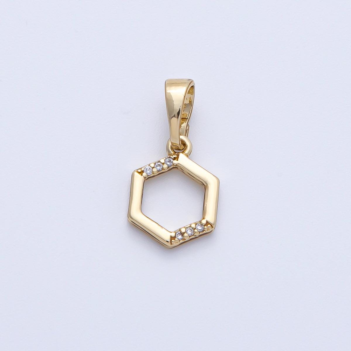 14K Gold Filled Oblong Octagon charm Geometric Pendant jewelry | Pendants-100112