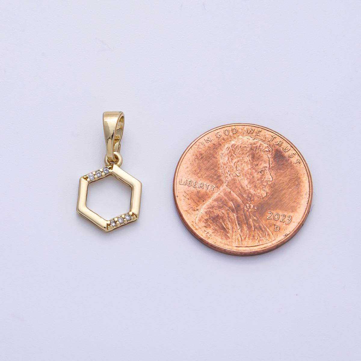 14K Gold Filled Oblong Octagon charm Geometric Pendant jewelry | Pendants-100112
