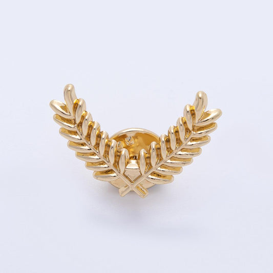Gold 27.5mm Minimalist Grain Olive Leaf Nature Pin Brooch Nature Lover Gift Idea for Her for Coats Bags and Scarves | BH-059